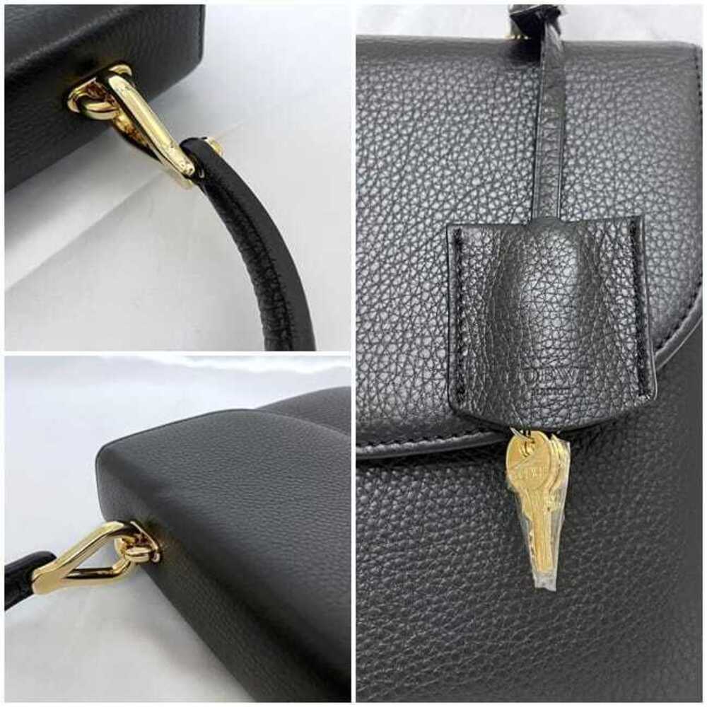 Loewe Top Handle Bag Black Leather Flap Handbag Anagram Retro - Picture 9 of 10